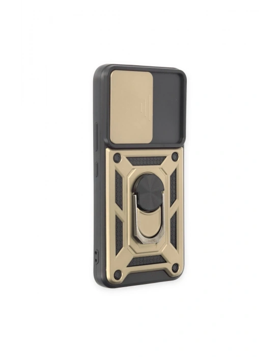 Newface Samsung Galaxy S23 FE Kılıf Pars Lens Yüzüklü Silikon - Gold