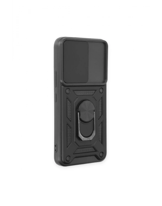 Newface Samsung Galaxy S23 FE Kılıf Pars Lens Yüzüklü Silikon - Siyah