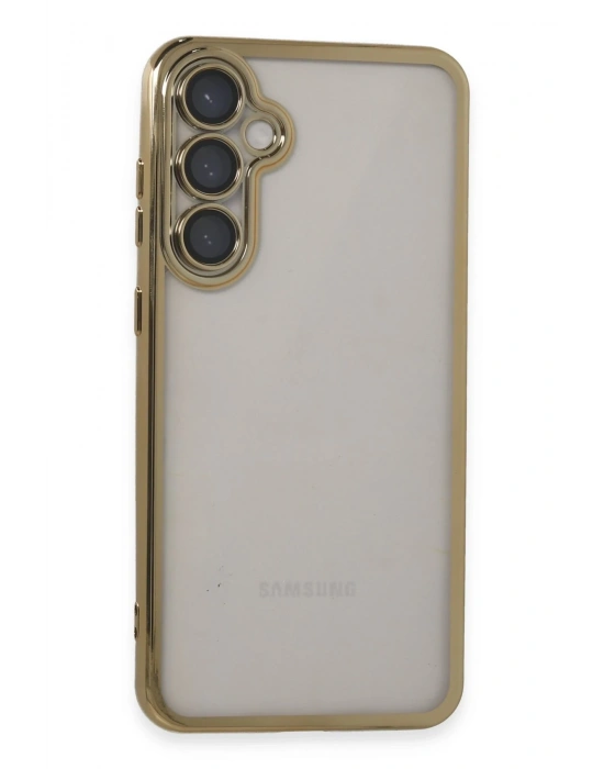 Newface Samsung Galaxy S23 FE Kılıf Razer Lensli Silikon - Gold