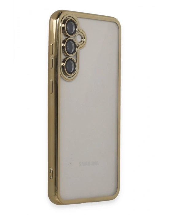 Newface Samsung Galaxy S23 FE Kılıf Razer Lensli Silikon - Gold
