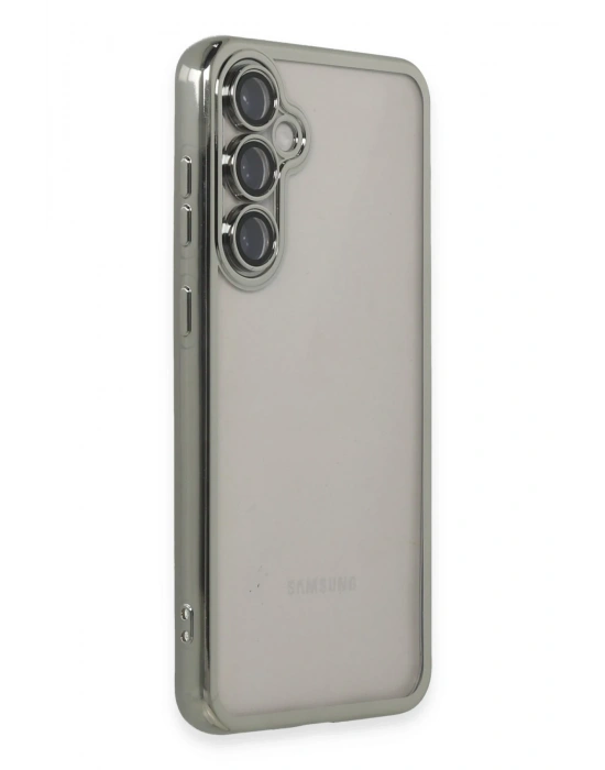 Newface Samsung Galaxy S23 FE Kılıf Razer Lensli Silikon - Gümüş