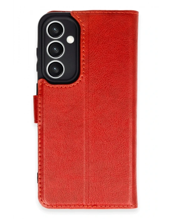 Newface Samsung Galaxy S23 FE Kılıf Trend S Plus Kapaklı Kılıf - Kırmızı