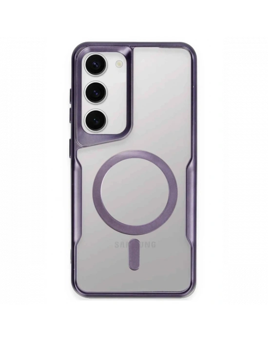 Newface Samsung Galaxy S23 Kılıf Boyi Magsafe Silikon Kapak - Derin Mor