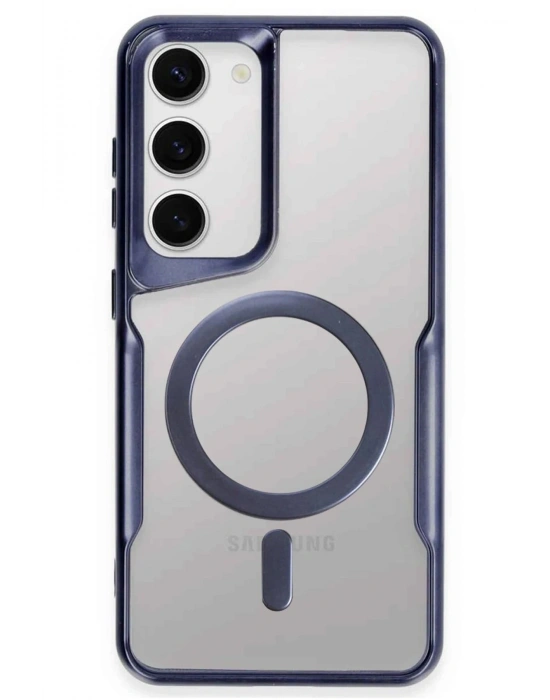 Newface Samsung Galaxy S23 Kılıf Boyi Magsafe Silikon Kapak - Lacivert