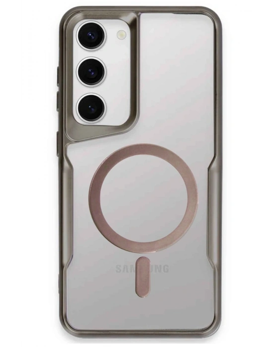 Newface Samsung Galaxy S23 Kılıf Boyi Magsafe Silikon Kapak - Titan Gri