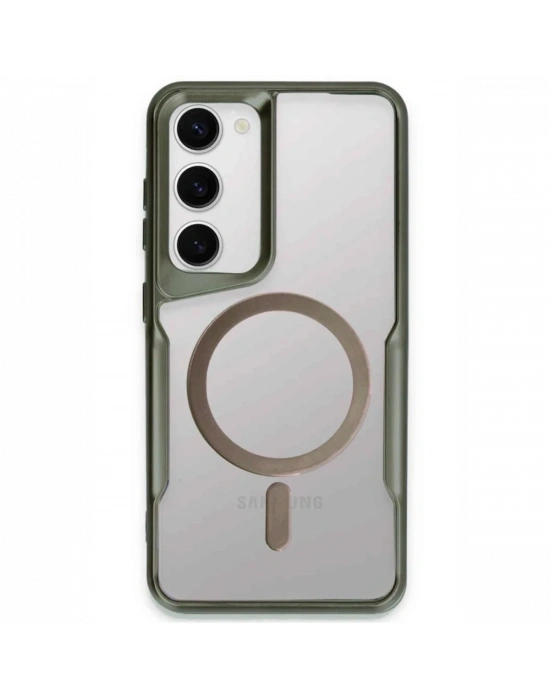 Newface Samsung Galaxy S23 Kılıf Boyi Magsafe Silikon Kapak - Yeşil