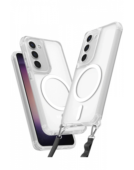 Newface Samsung Galaxy S23 Kılıf Enka Magsafe Silikon Kılıf - Şeffaf