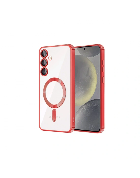 Newface Samsung Galaxy S23 Kılıf Kross Magneticsafe Kapak - Kırmızı