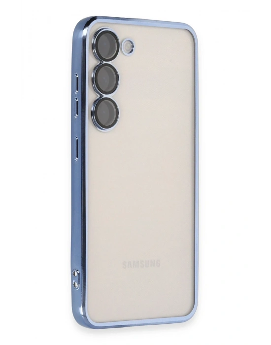 Newface Samsung Galaxy S23 Kılıf Razer Lensli Silikon - Açık Mavi