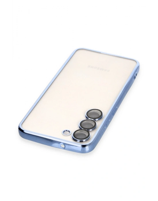 Newface Samsung Galaxy S23 Kılıf Razer Lensli Silikon - Açık Mavi