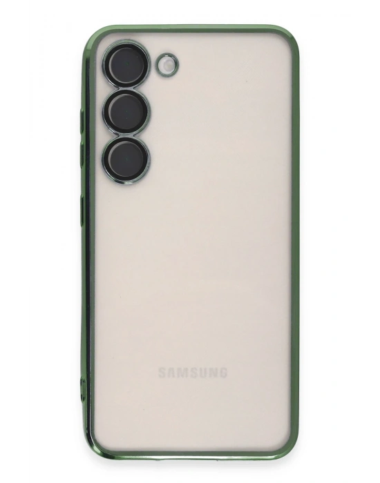Newface Samsung Galaxy S23 Kılıf Razer Lensli Silikon - Yeşil