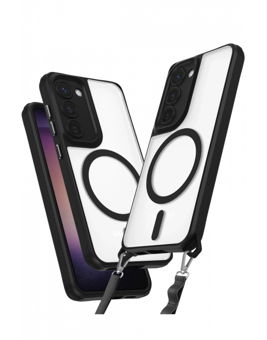 Newface Samsung Galaxy S23 Plus Kılıf Enka Magsafe Silikon Kılıf - Siyah