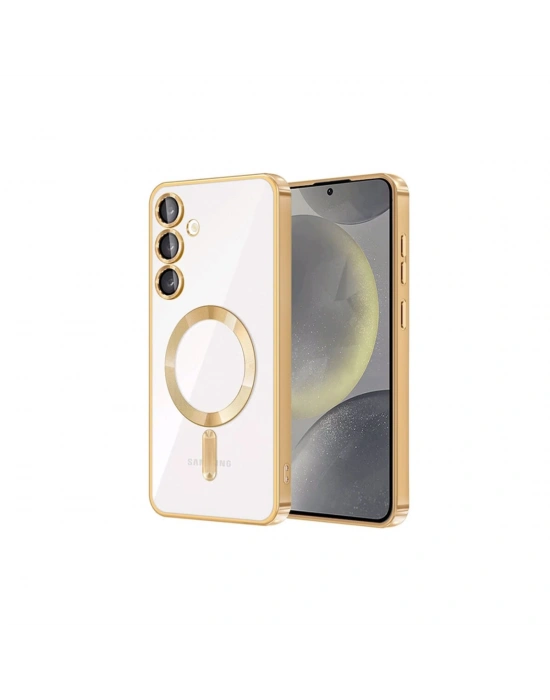 Newface Samsung Galaxy S23 Plus Kılıf Kross Magneticsafe Kapak - Gold