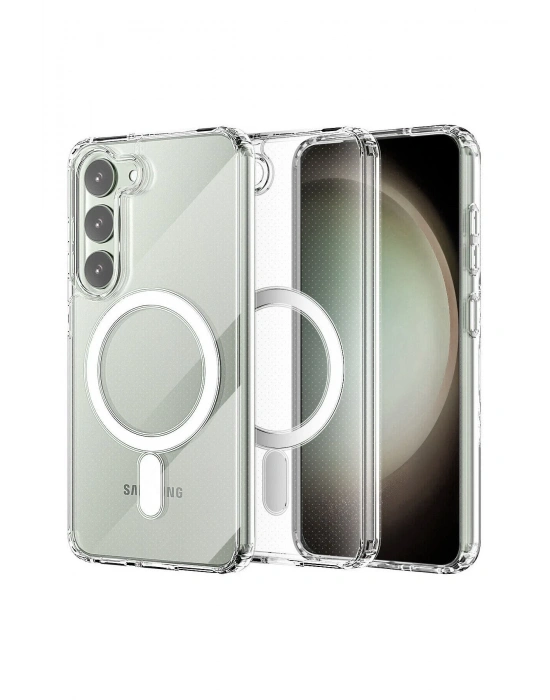 Newface Samsung Galaxy S23 Plus Kılıf Magneticsafe Şeffaf Silikon - Şeffaf