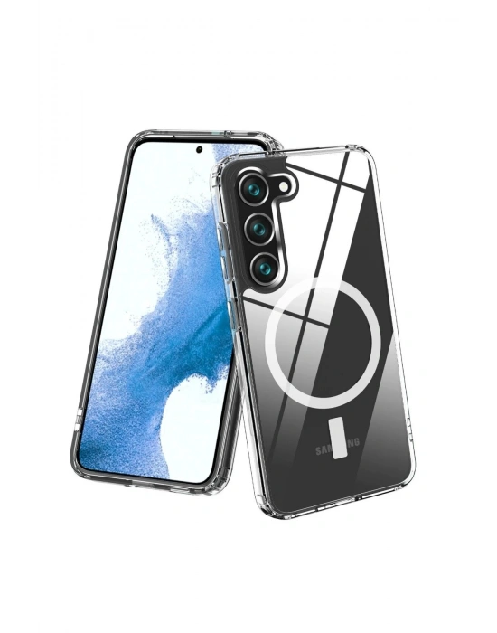Newface Samsung Galaxy S23 Plus Kılıf Magneticsafe Şeffaf Silikon - Şeffaf