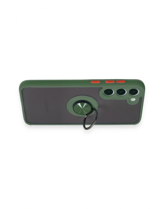 Newface Samsung Galaxy S23 Plus Kılıf Montreal Yüzüklü Silikon Kapak - Yeşil