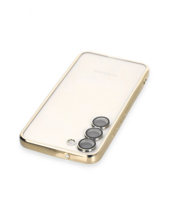Newface Samsung Galaxy S23 Plus Kılıf Razer Lensli Silikon - Gold
