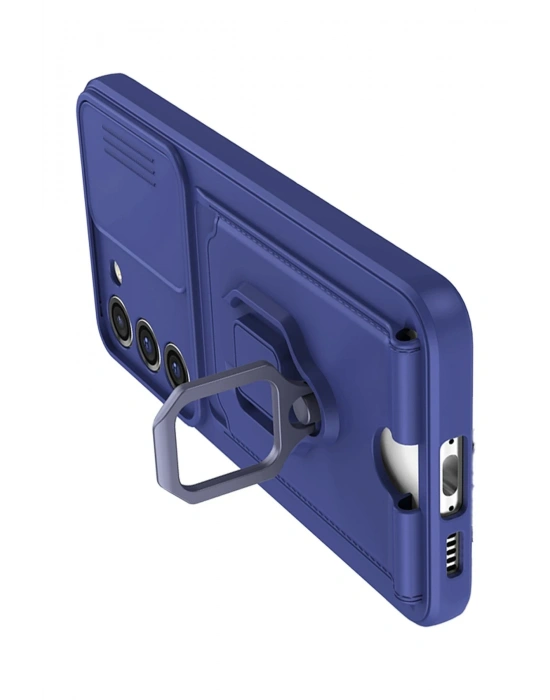 Newface Samsung Galaxy S23 Plus Kılıf Zuma Kartvizitli Yüzüklü Silikon - Lacivert