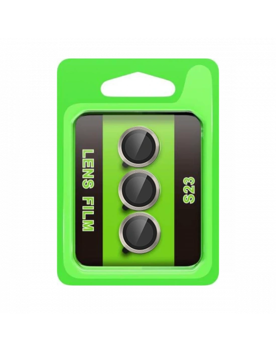 Newface Samsung Galaxy S23 Raze Metal Kamera Lens - Gri