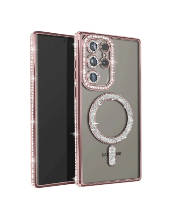 Newface Samsung Galaxy S23 Ultra Joke Simli Magneticsafe Kılıf - Pembe