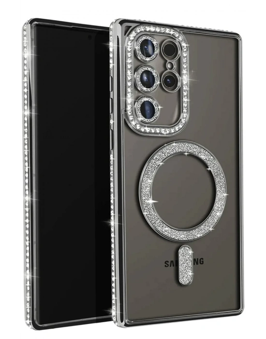 Newface Samsung Galaxy S23 Ultra Joke Simli Magneticsafe Kılıf - Siyah