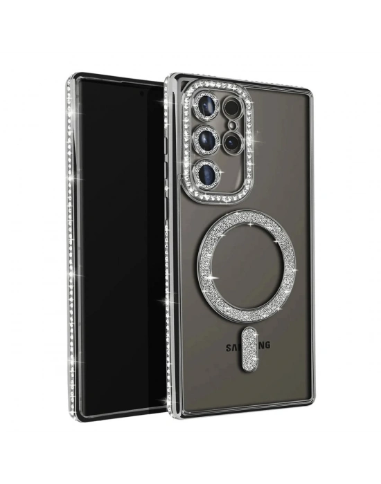 Newface Samsung Galaxy S23 Ultra Joke Simli Magneticsafe Kılıf - Siyah