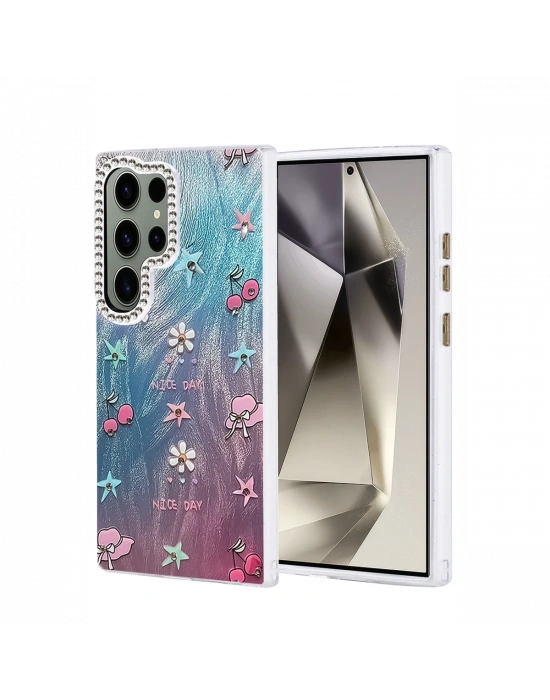 Newface Samsung Galaxy S23 Ultra Kılıf Blade Aynalı Desenli Kapak - Desen 4