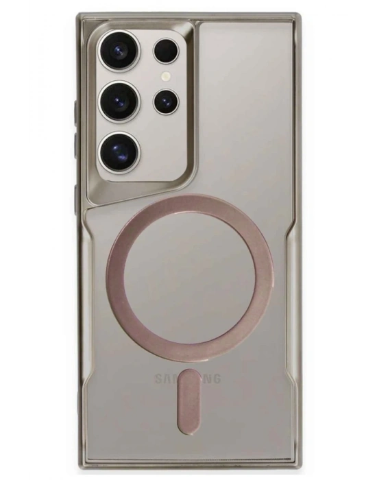 Newface Samsung Galaxy S23 Ultra Kılıf Boyi Magsafe Silikon Kapak - Titan Gri