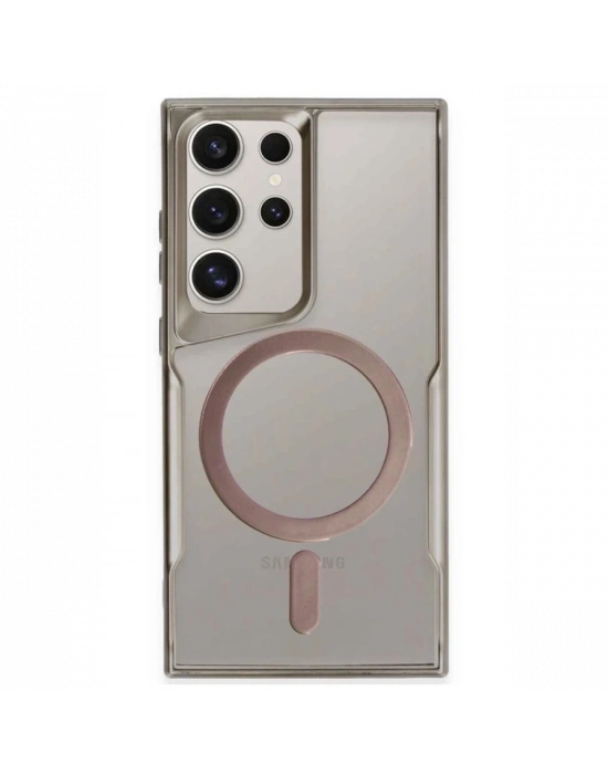 Newface Samsung Galaxy S23 Ultra Kılıf Boyi Magsafe Silikon Kapak - Titan Gri