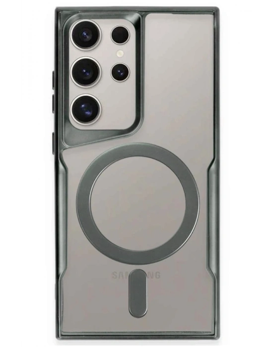 Newface Samsung Galaxy S23 Ultra Kılıf Boyi Magsafe Silikon Kapak - Yeşil