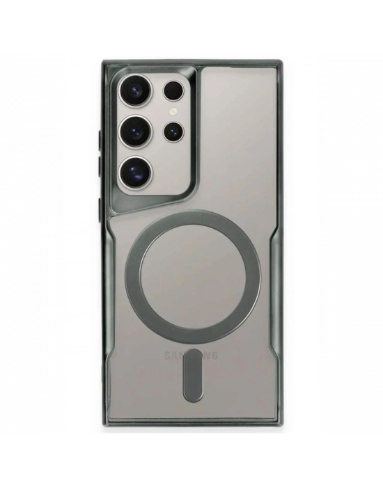 Newface Samsung Galaxy S23 Ultra Kılıf Boyi Magsafe Silikon Kapak - Yeşil