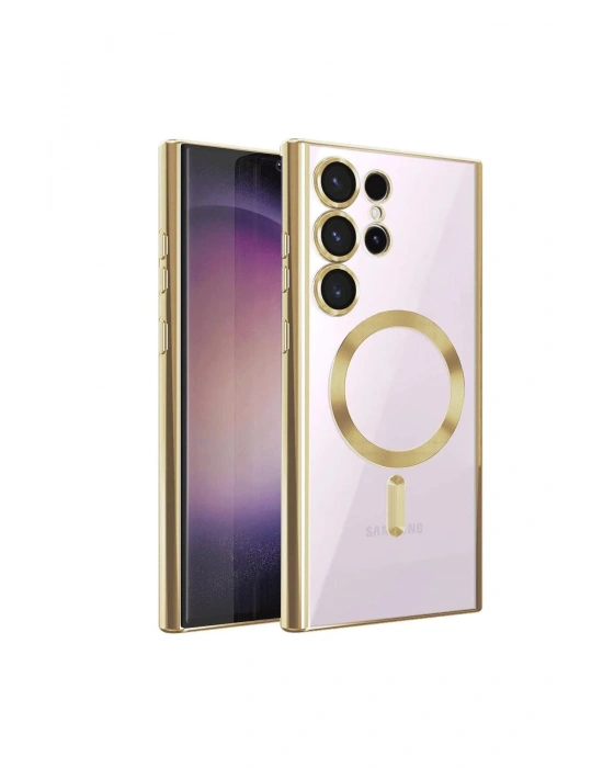 Newface Samsung Galaxy S23 Ultra Kılıf Kross Magneticsafe Kapak - Gold