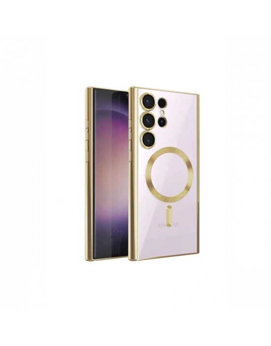 Newface Samsung Galaxy S23 Ultra Kılıf Kross Magneticsafe Kapak - Gold