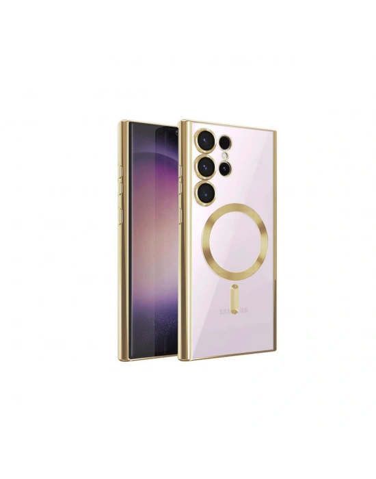 Newface Samsung Galaxy S23 Ultra Kılıf Kross Magneticsafe Kapak - Gold