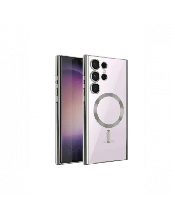 Newface Samsung Galaxy S23 Ultra Kılıf Kross Magneticsafe Kapak - Gümüş