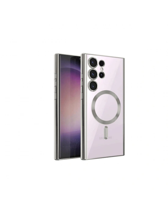 Newface Samsung Galaxy S23 Ultra Kılıf Kross Magneticsafe Kapak - Gümüş