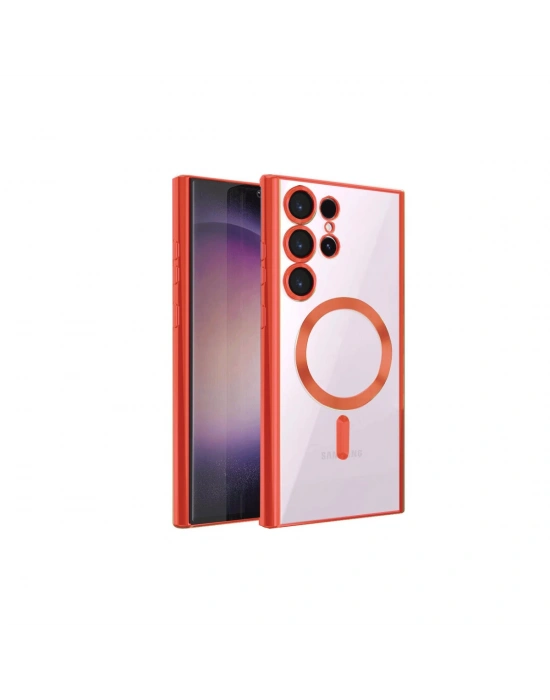 Newface Samsung Galaxy S23 Ultra Kılıf Kross Magneticsafe Kapak - Kırmızı