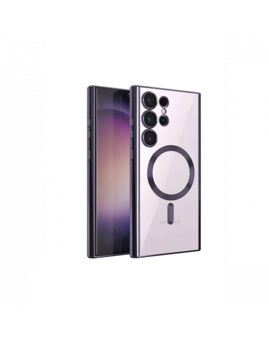 Newface Samsung Galaxy S23 Ultra Kılıf Kross Magneticsafe Kapak - Mor