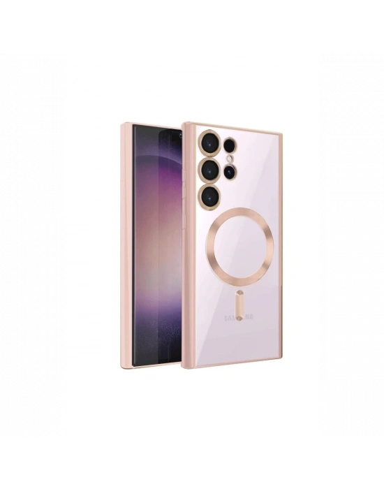 Newface Samsung Galaxy S23 Ultra Kılıf Kross Magneticsafe Kapak - Rose