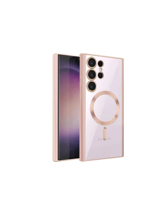 Newface Samsung Galaxy S23 Ultra Kılıf Kross Magneticsafe Kapak - Rose