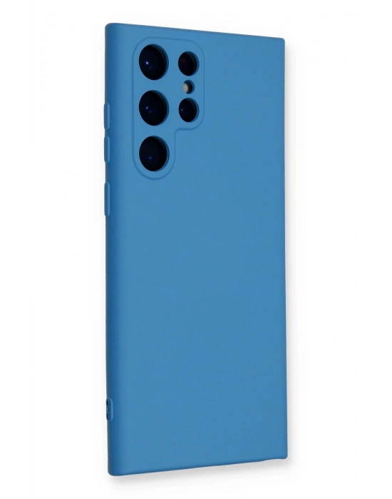 Newface Samsung Galaxy S23 Ultra Kılıf Nano içi Kadife Silikon - Mavi