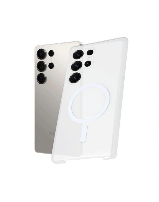 Newface Samsung Galaxy S23 Ultra Kılıf PC Zara Magsafe Şeffaf Kılıf - Şeffaf