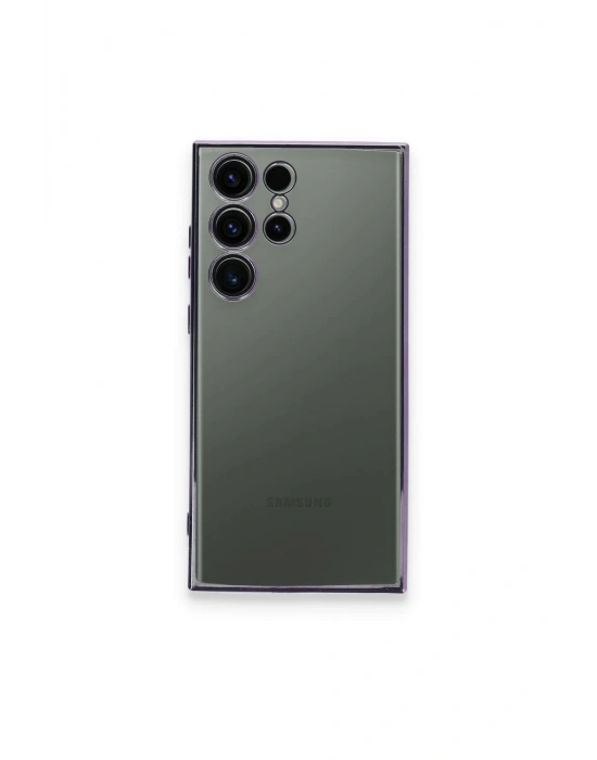 Newface Samsung Galaxy S23 Ultra Kılıf Razer Lensli Silikon - Mor