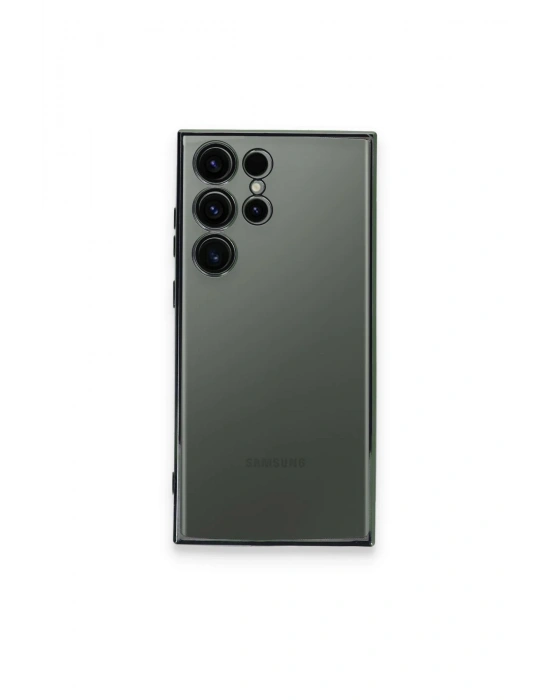 Newface Samsung Galaxy S23 Ultra Kılıf Razer Lensli Silikon - Yeşil