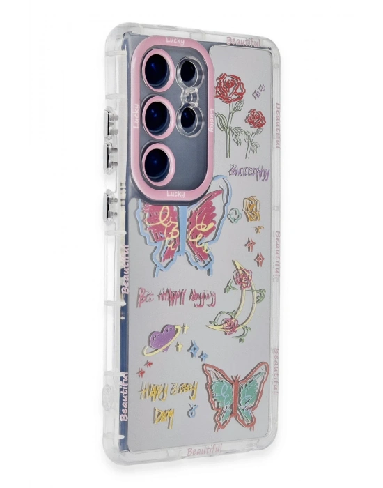 Newface Samsung Galaxy S23 Ultra Kılıf Reflexion Desenli Kapak - Desen 8