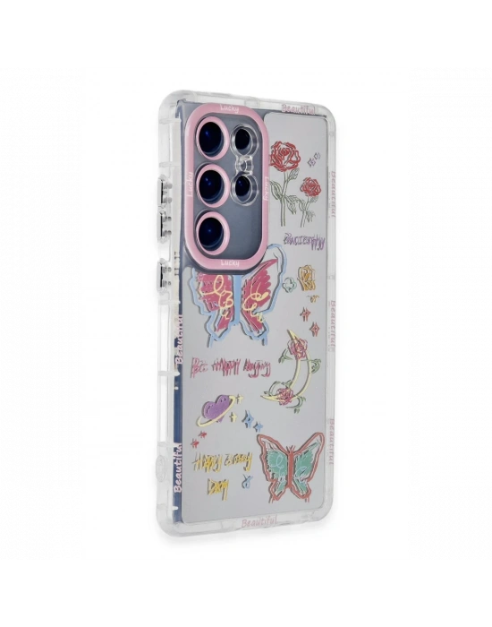 Newface Samsung Galaxy S23 Ultra Kılıf Reflexion Desenli Kapak - Desen 8