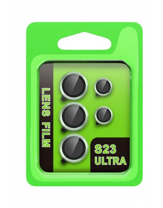 Newface Samsung Galaxy S23 Ultra Raze Metal Kamera Lens - Yeşil