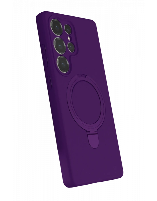 Newface Samsung Galaxy S23 Ultra Regal Magsafe Standlı Kapak - Derin Mor