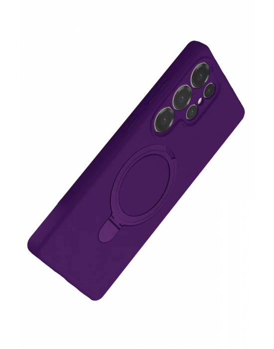 Newface Samsung Galaxy S23 Ultra Regal Magsafe Standlı Kapak - Derin Mor