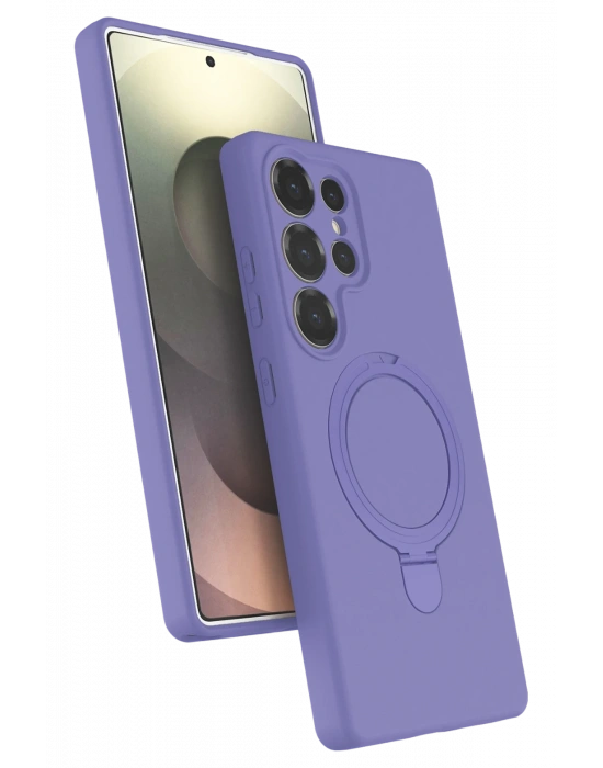 Newface Samsung Galaxy S23 Ultra Regal Magsafe Standlı Kapak - Lila